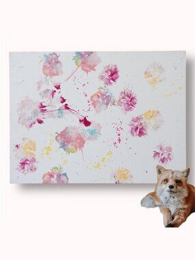 Juniper the Fox One-of-A-Kind pawprint canvas